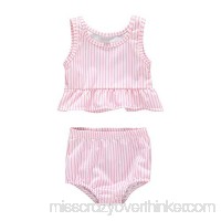 2pcs Set Baby Girl Swimsuit Bathing Suits Beach Bikini Set Pink 12-18M B07QFK421D